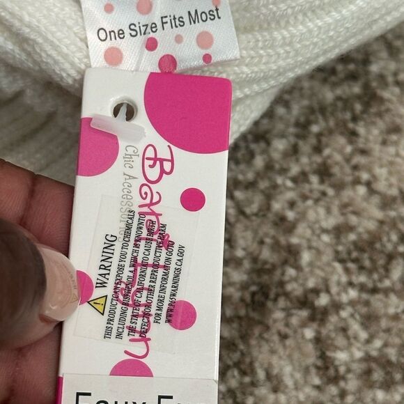 Bari Lynn White Pearl & Rhinestone Women’s Hat O/S - Picture 5 of 6